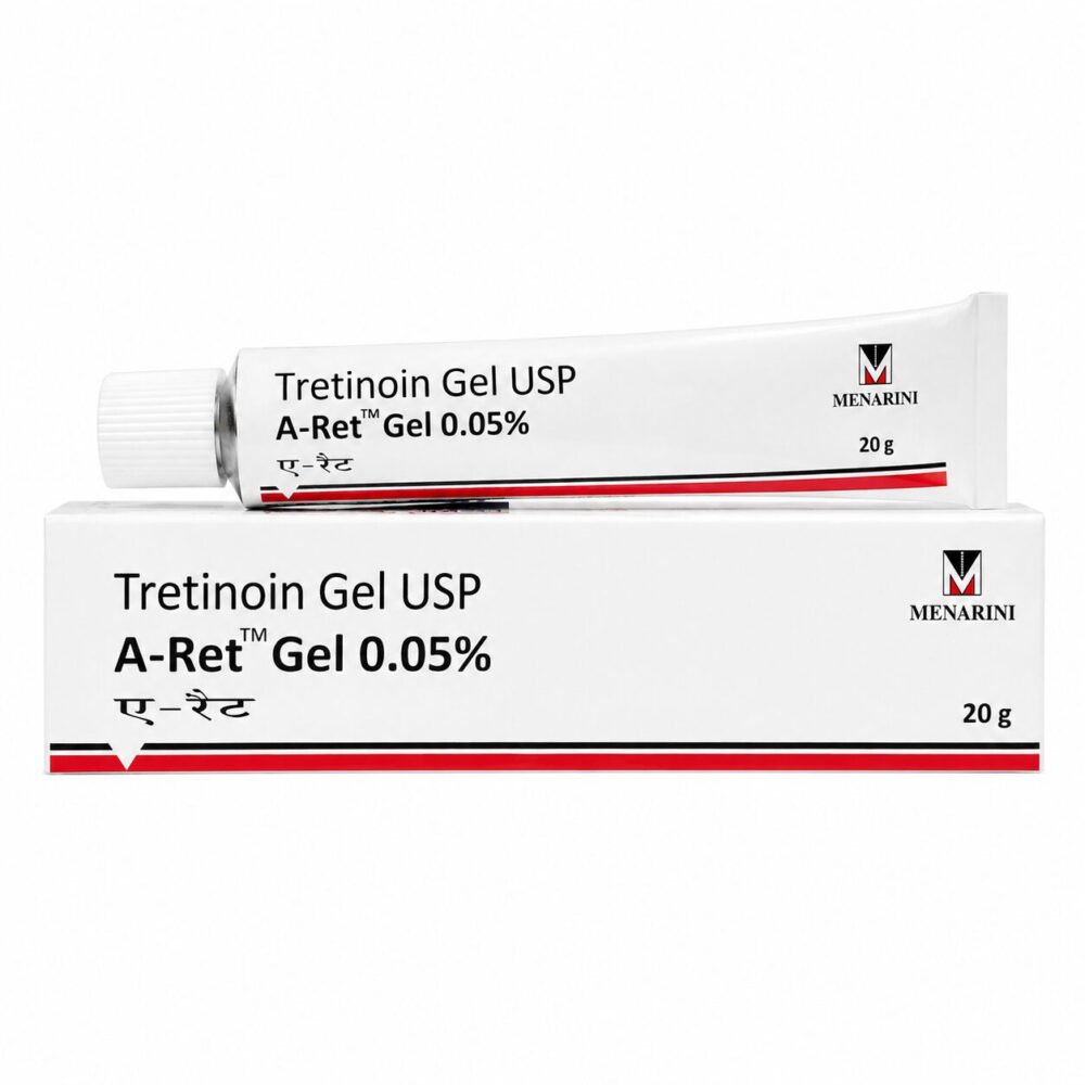 A-Ret 0.05% Gel (Tretinoin Gel) 1 A-Ret 0.05% Gel (Tretinoin Gel) front box with strip