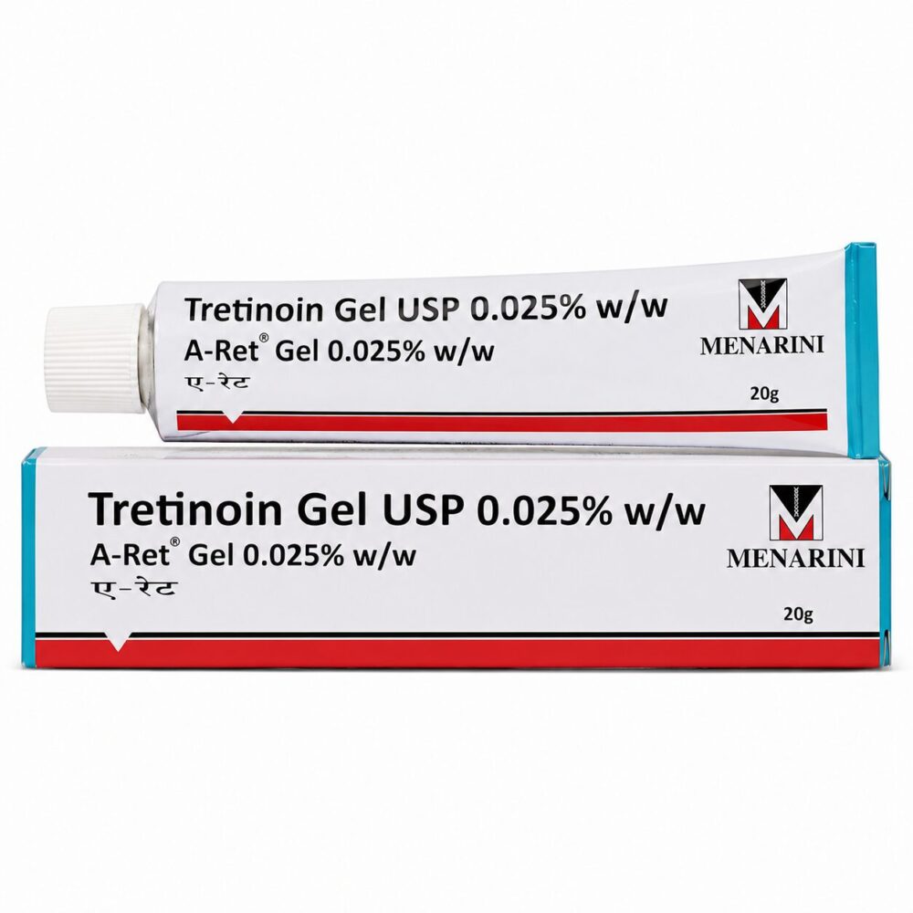 A-Ret 0.025% Gel (Tretinoin Gel) 1 A-Ret 0.025% Gel (Tretinoin Gel) front box with tube