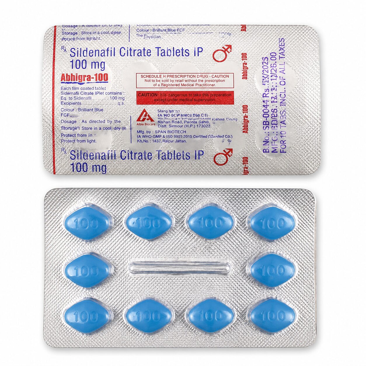 Abhigra 100 mg (Sildenafil Citrate) 2 Abhigra 100 mg (Sildenafil Citrate) strips