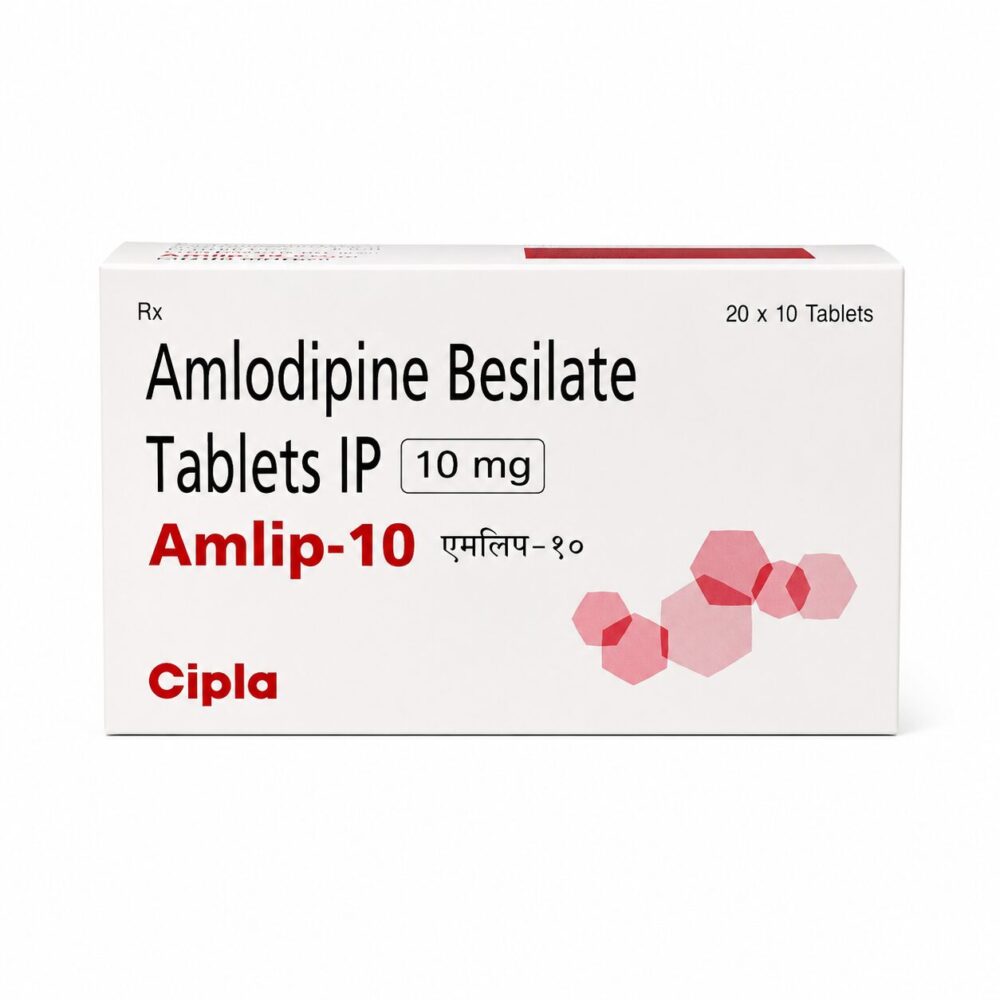 Amlip 10 mg (Amlodipine) 1 Amlip 10 mg (Amlodipine) front box
