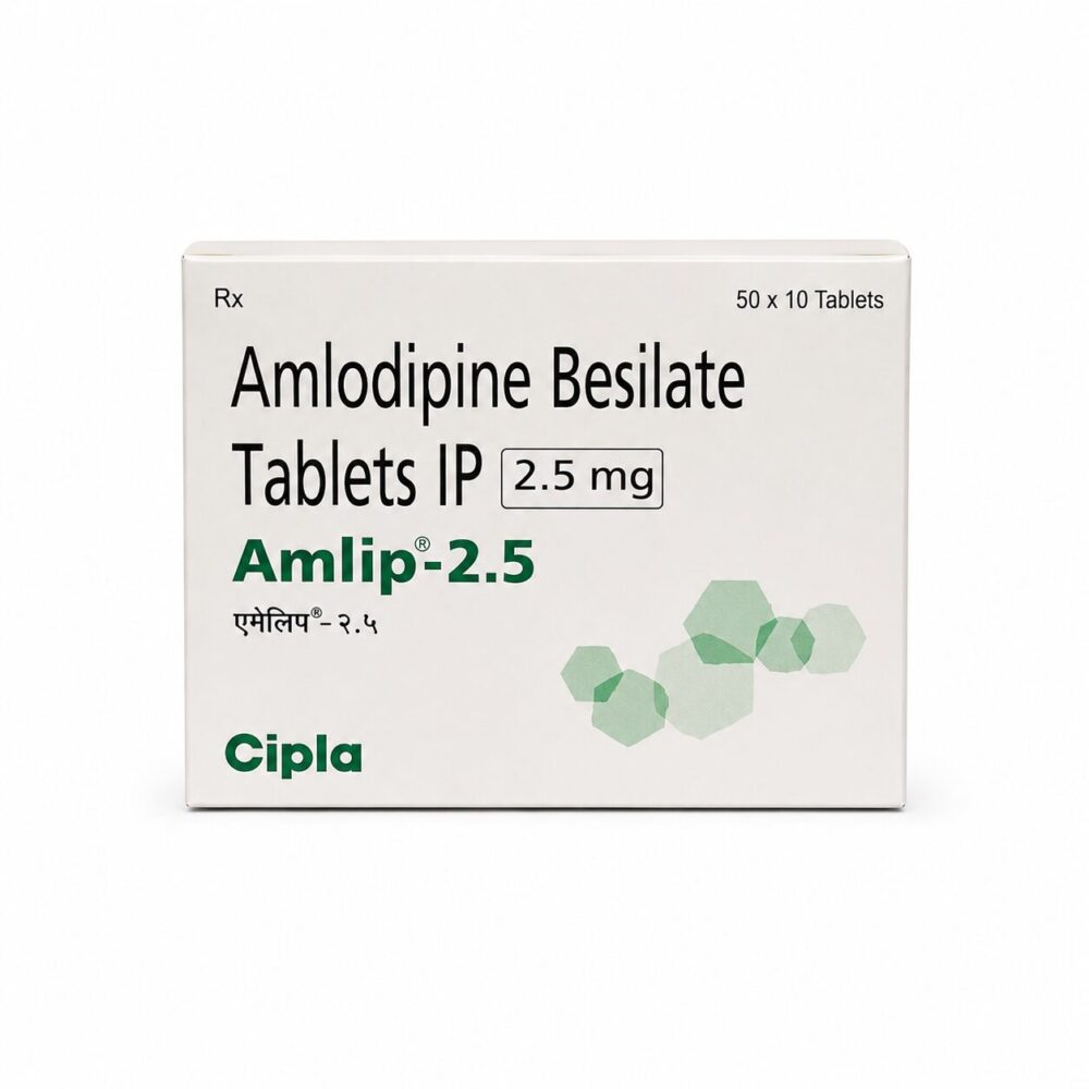 Amlip 2.5 mg (Amlodipine) 1 Amlip 2.5 mg (Amlodipine) front box