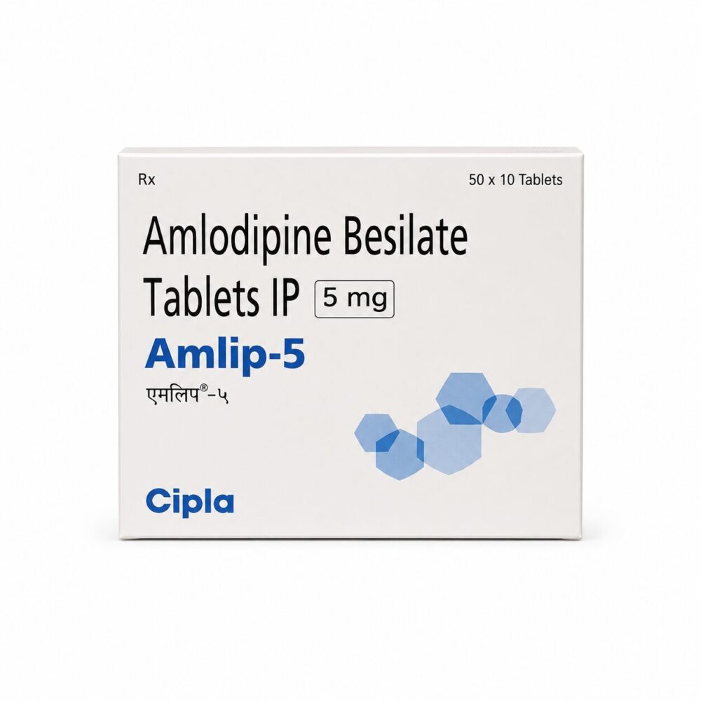 Amlip 5 mg (Amlodipine) 1 Amlip 5 mg (Amlodipine) front box