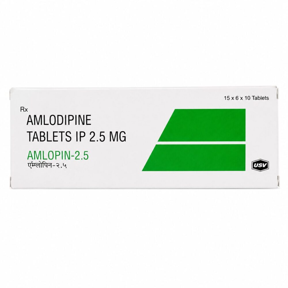 Amlopin 2.5 mg (Amlodipine) 2 Amlopin 2.5 mg (Amlodipine) front box