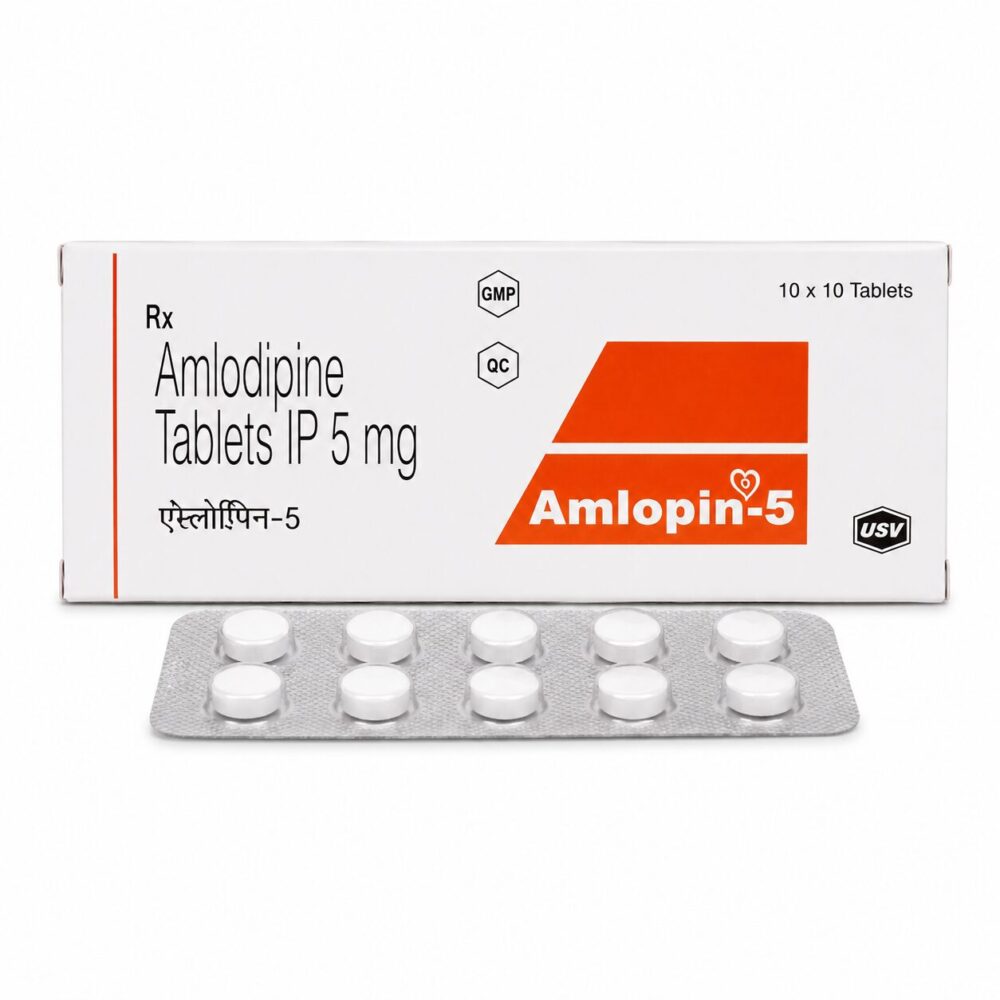 Amlopin 5 mg (Amlodipine) 1 Amlopin 5 mg (Amlodipine) front box with strip