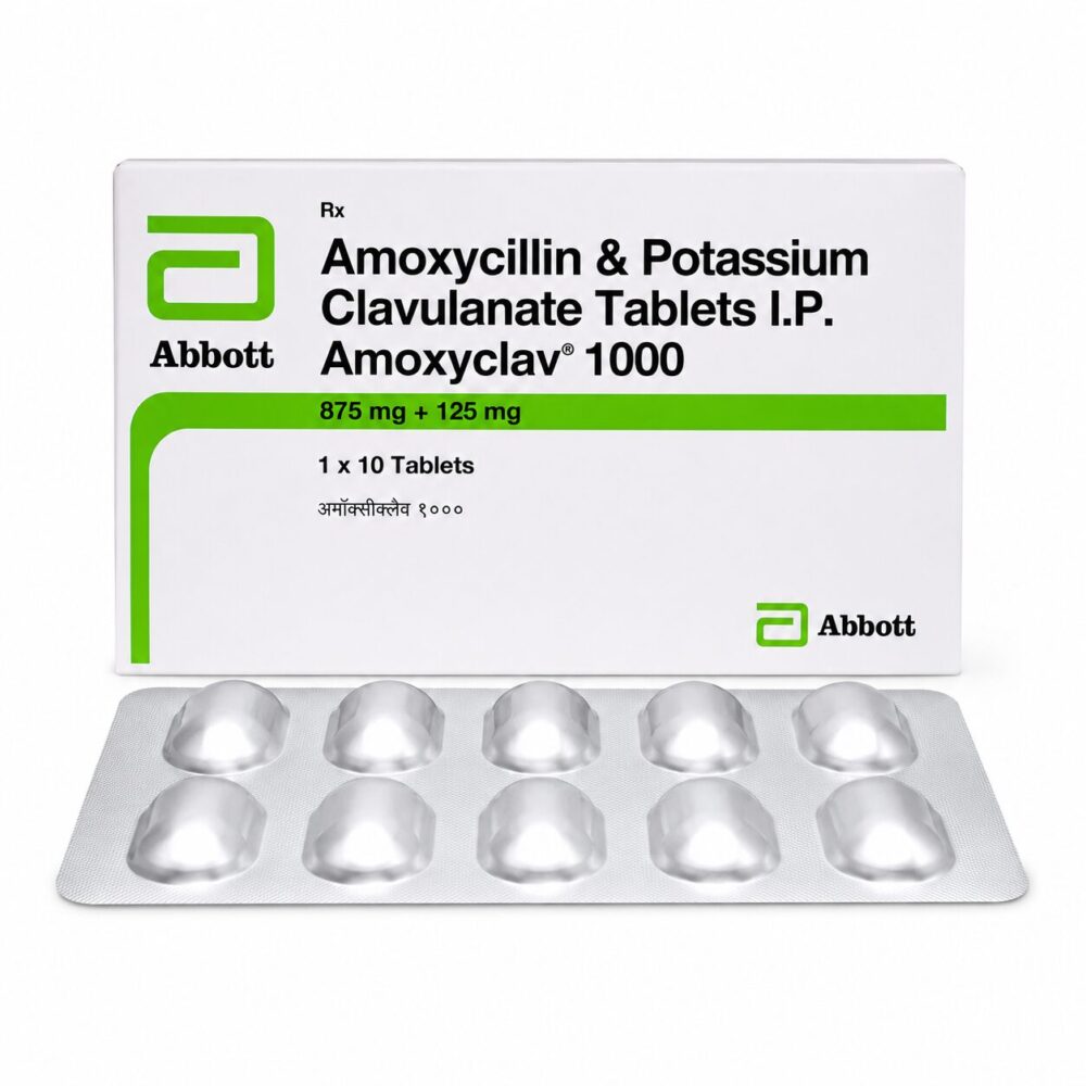 Amoxyclav 1000 Tablet (Amoxicillin/Clavulanic Acid) 1 Amoxyclav 1000 mg - Authentic Amoxicillin and Clavulanic Acid Antibiotic Tablets