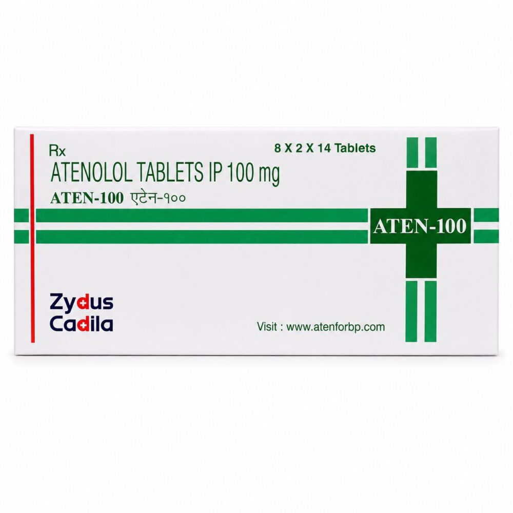 Aten 100 mg (Atenolol) 1 Aten 100 mg front box