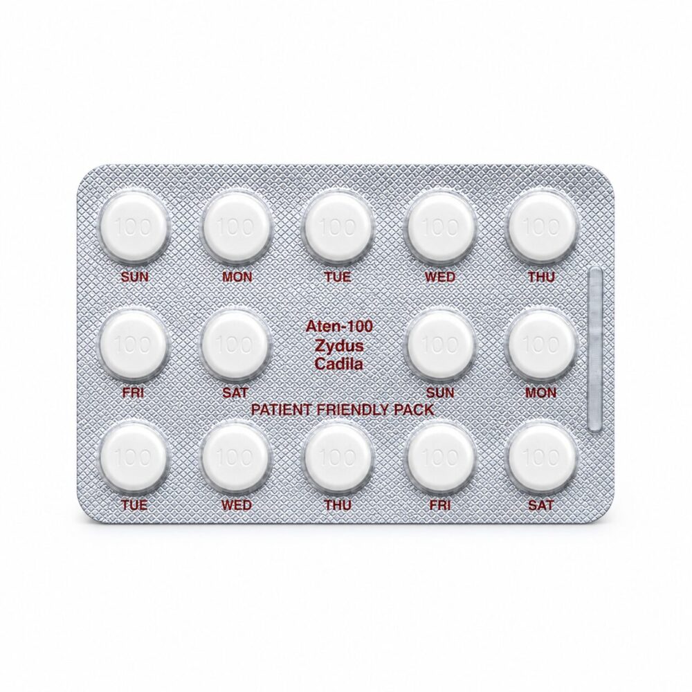 Aten 100 mg (Atenolol) 2 Aten 100 mg (Atenolol) front strip