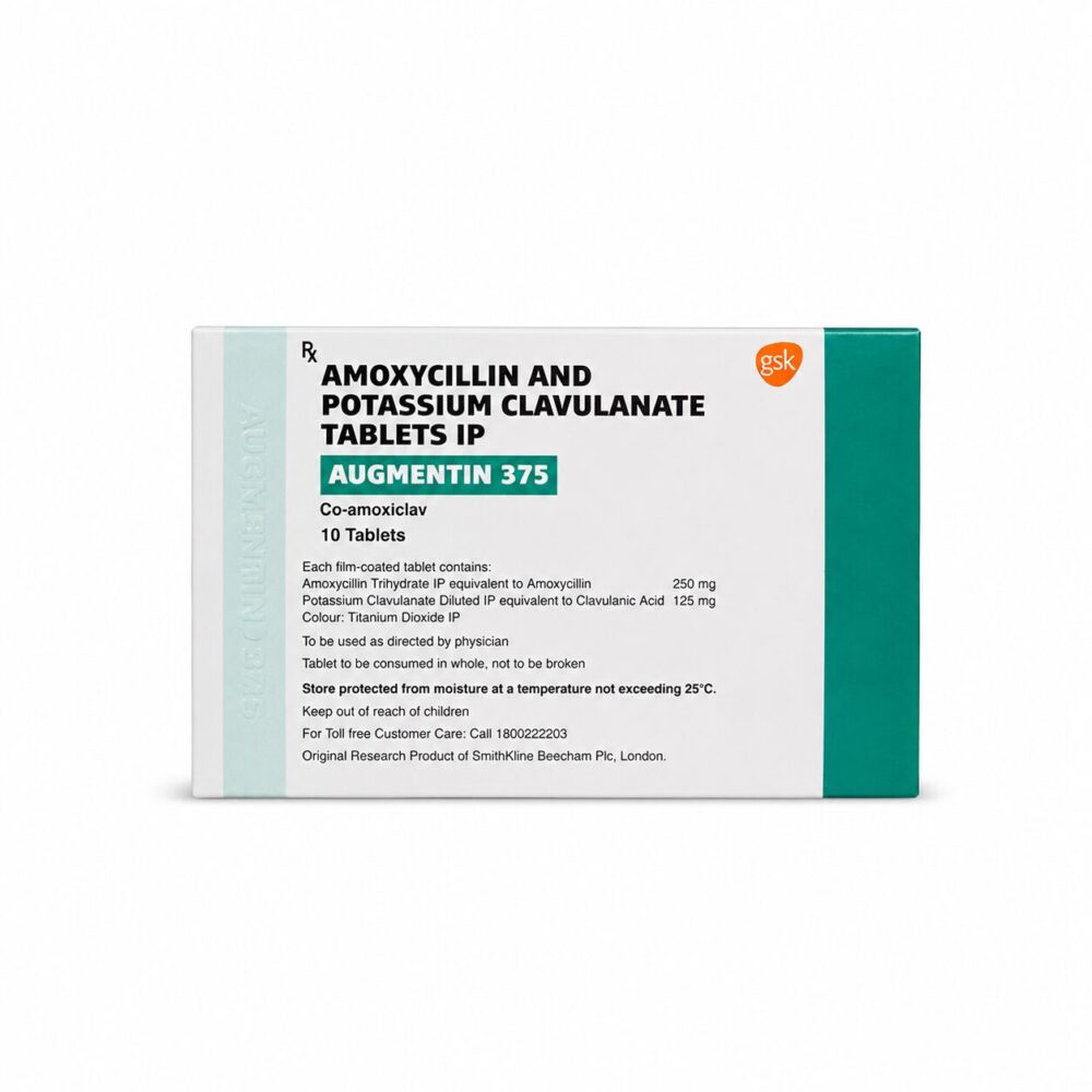 Augmentin 375mg ( Amoxycillin + Clavulanic Acid ) 1 Augmentin 375 mg ( Amoxycillin + Clavulanic Acid ) back side