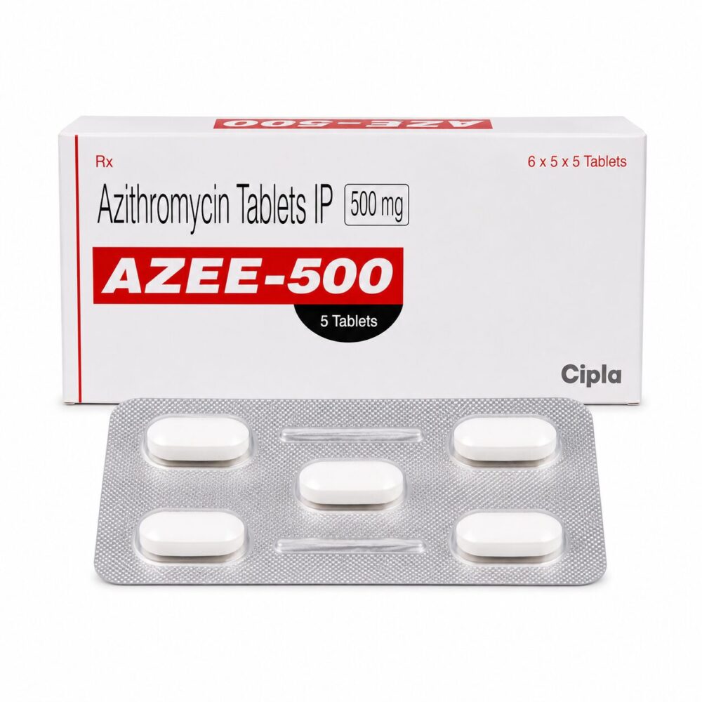 Azee 500 mg (Azithromycin) 1 Azee 500 mg - Authentic Azithromycin Antibiotic Tablets