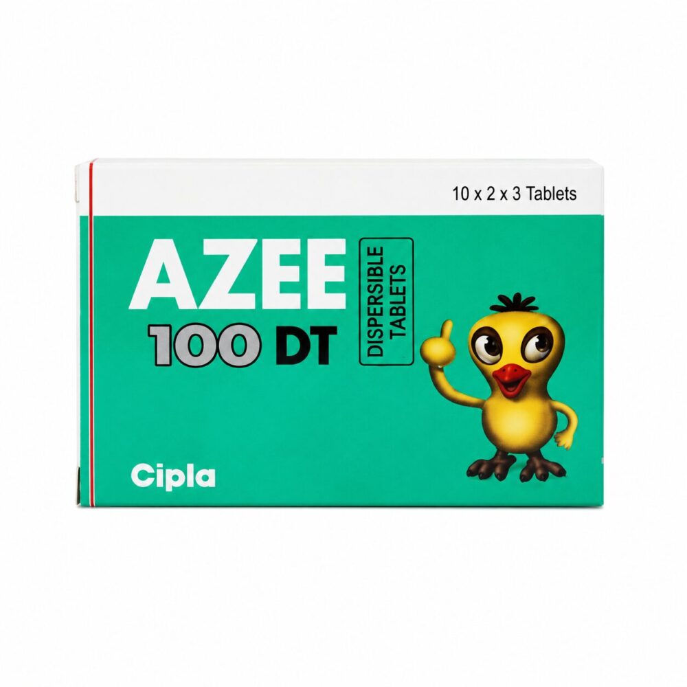 Azee DT 100 mg (Azithromycin) 2 Azee DT 100mg (Azithromycin) front box