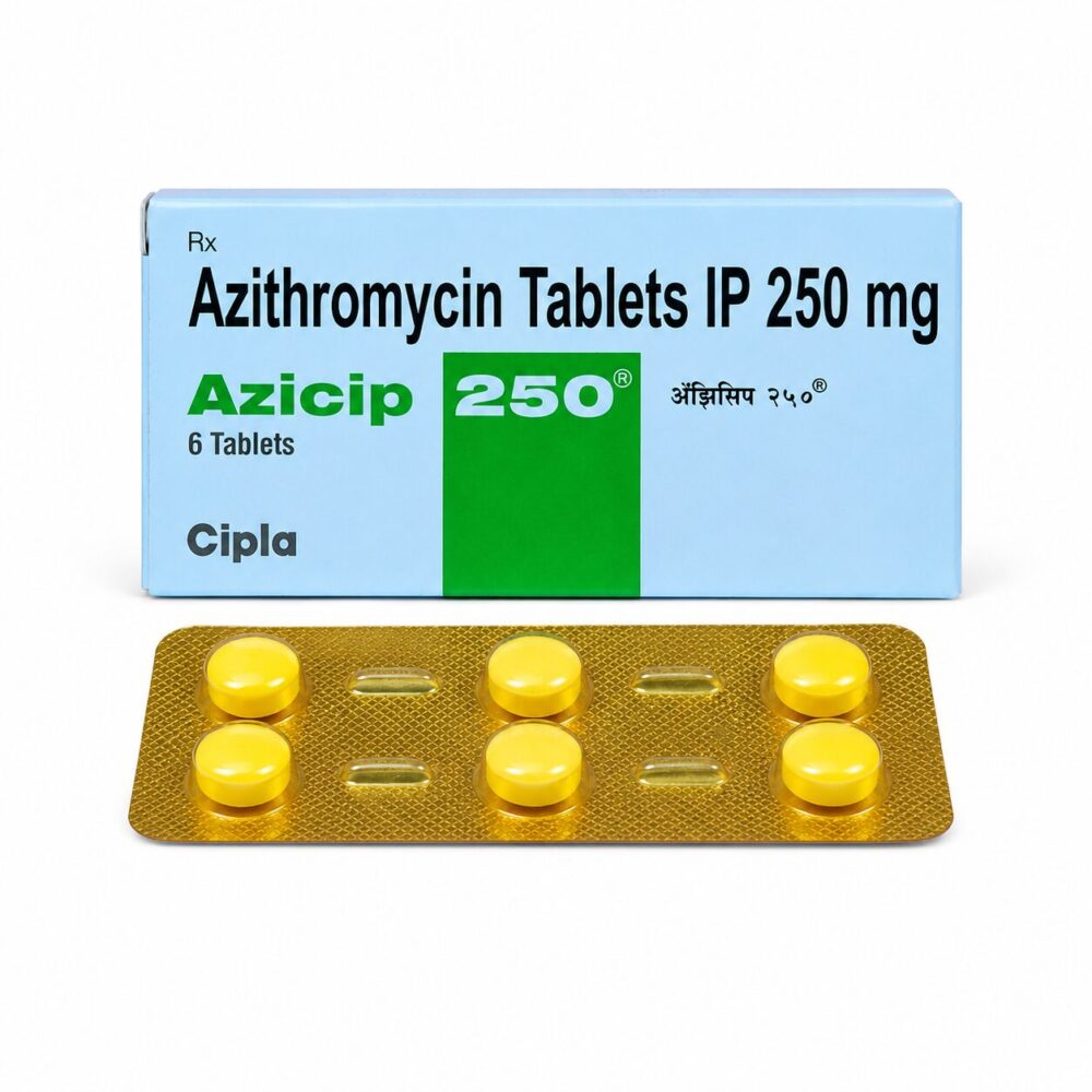 Azicip 250 mg Tablet (Azithromycin) 1 Azicip 250 mg - Authentic Azithromycin Antibiotic Tablets
