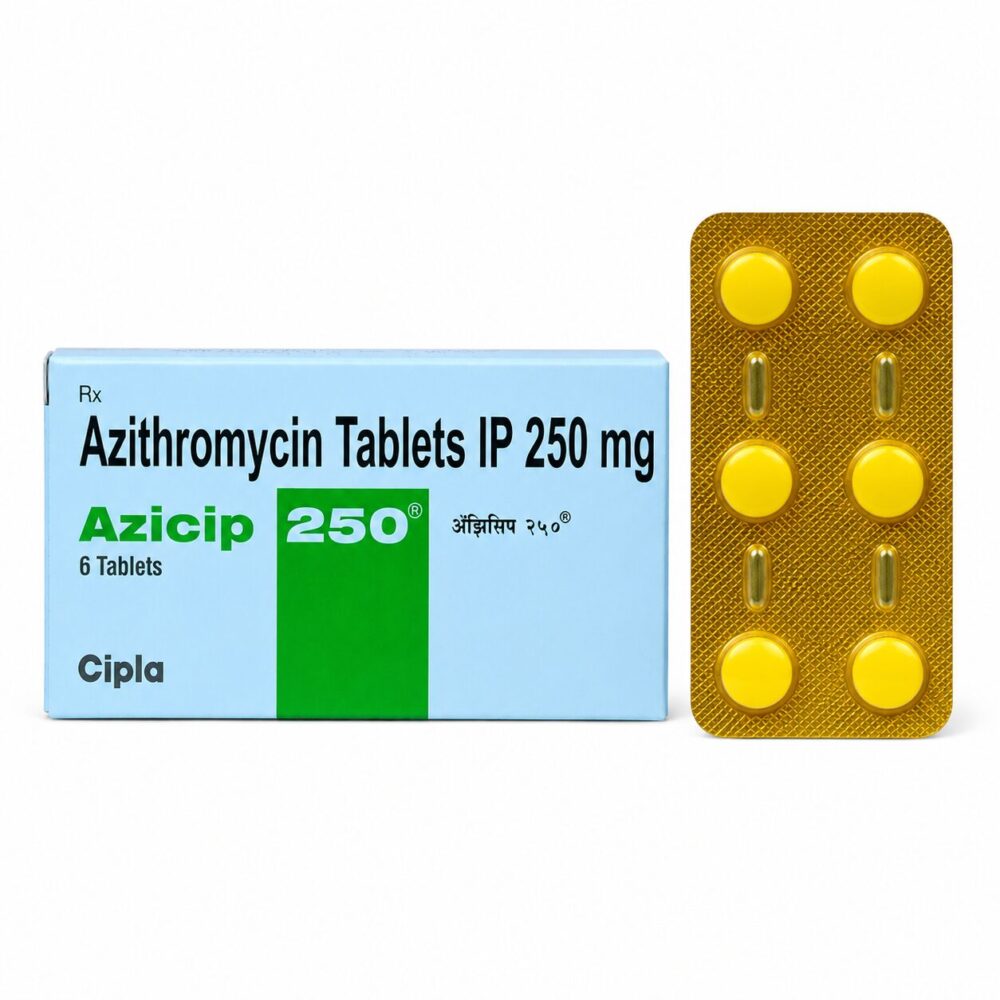 Azicip 250 mg Tablet (Azithromycin) 3 Azicip 250 mg - Authentic Azithromycin Antibiotic Tablets