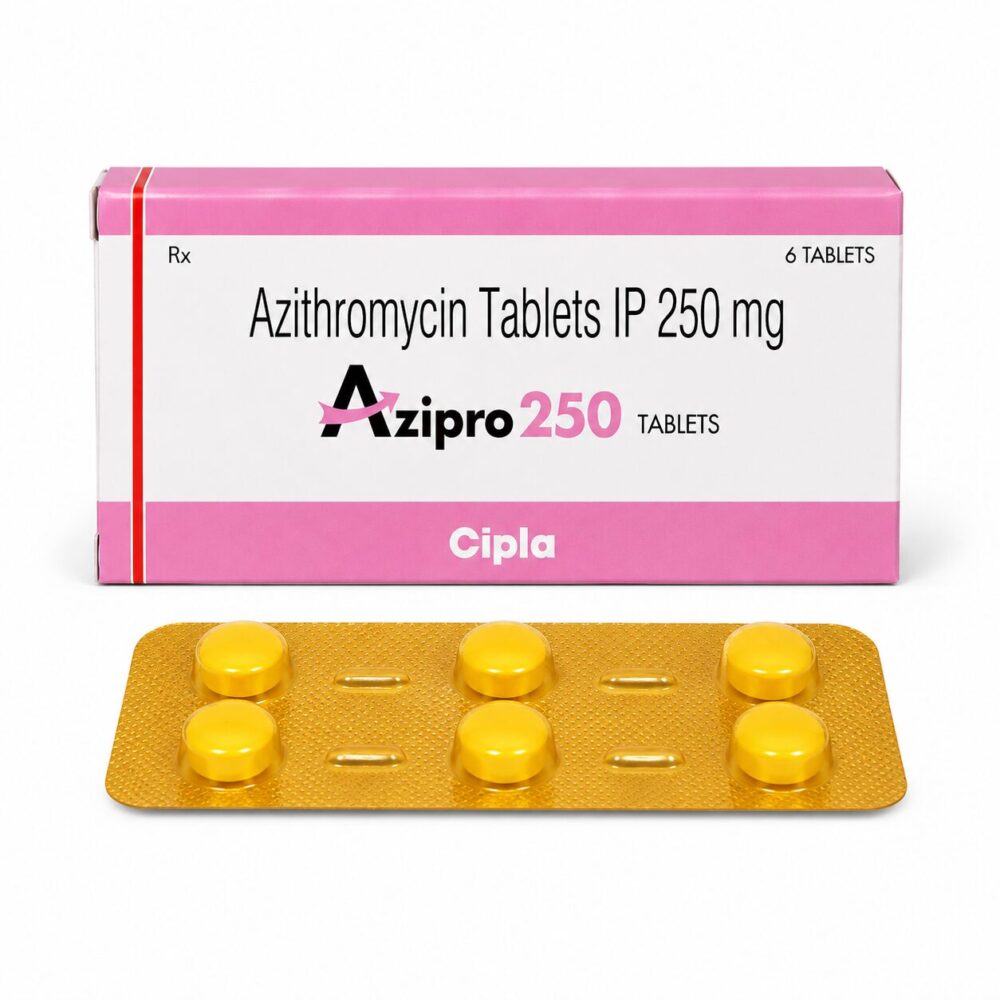 Azipro 250 mg Tablet (Azithromycin) 1 Azipro 250 mg - Authentic Azithromycin Antibiotic Tablets