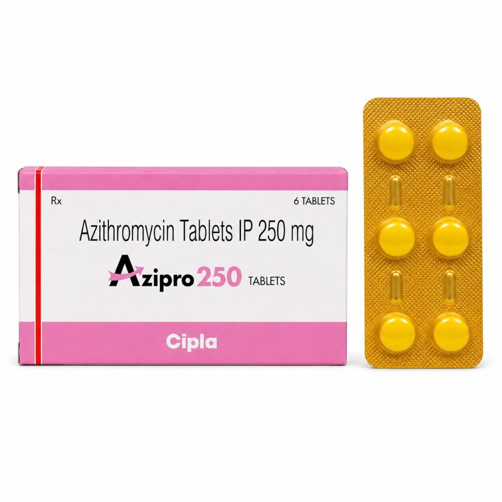 Azipro 250 mg Tablet (Azithromycin) 3 Azipro 250 mg - Authentic Azithromycin Antibiotic Tablets