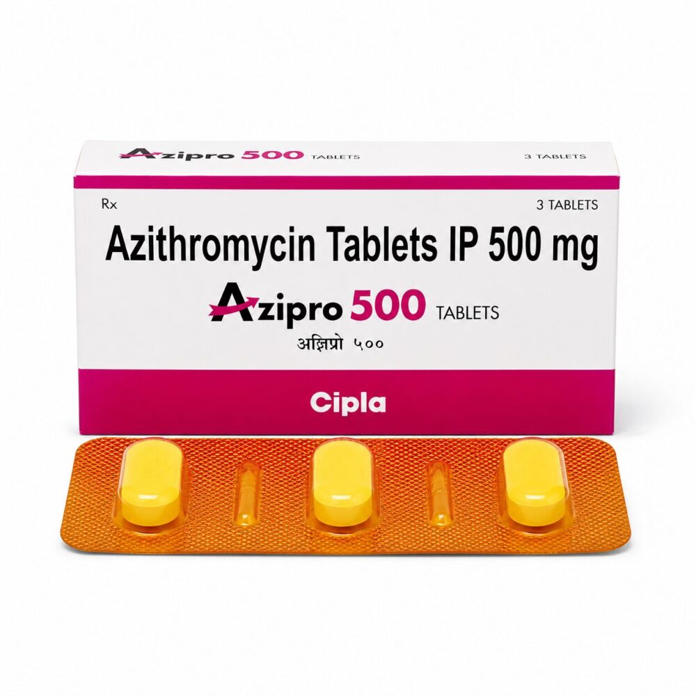 Azipro 500 mg Tablet (Azithromycin) 1 Azipro 500 mg - Authentic Azithromycin Antibiotic Tablets