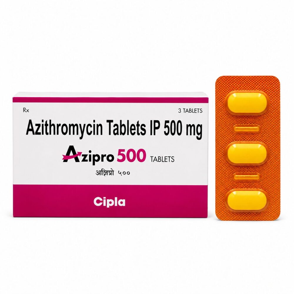 Azipro 500 mg Tablet (Azithromycin) 3 Azipro 500 mg - Authentic Azithromycin Antibiotic Tablets