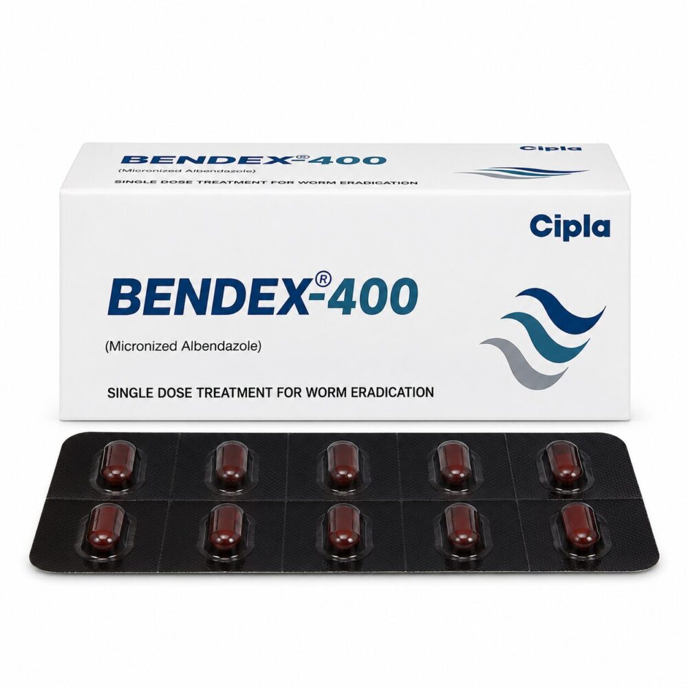 Bendex 400 mg (Albendazole) 1 Bendex 400 mg Tablet: Proven Treatment for Worms & Parasites