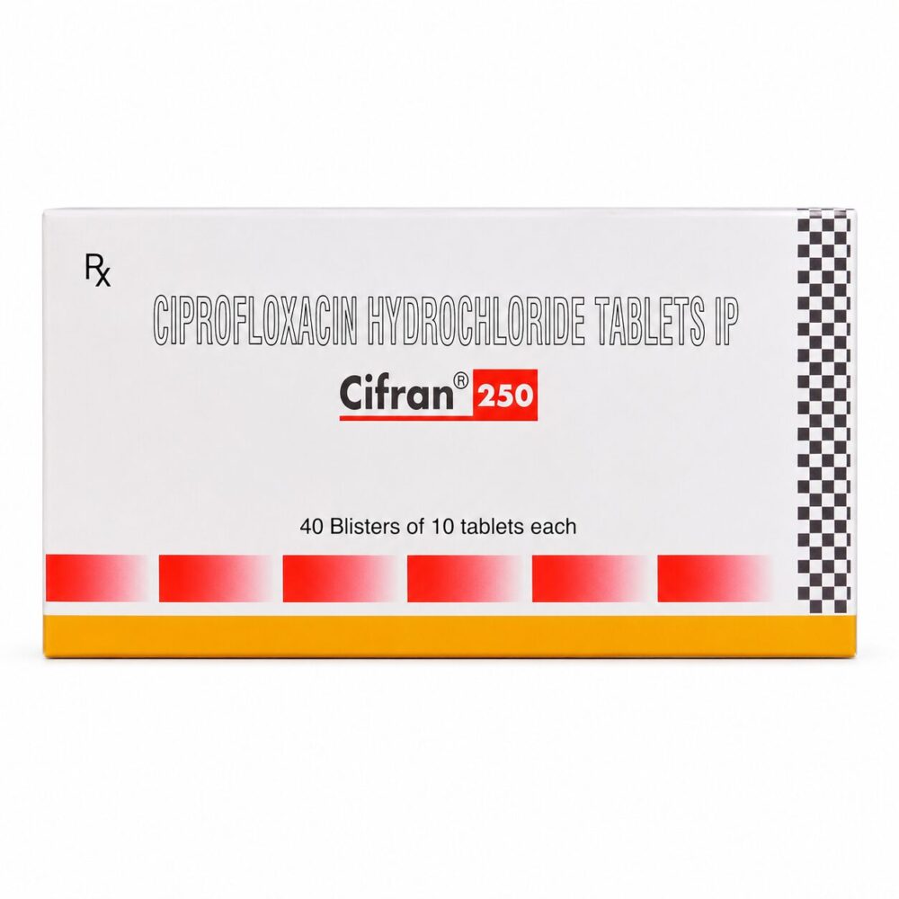 Cifran 250 mg Tablet (Ciprofloxacin) 2 Cifran 250mg Tablet (Ciprofloxacin) front box
