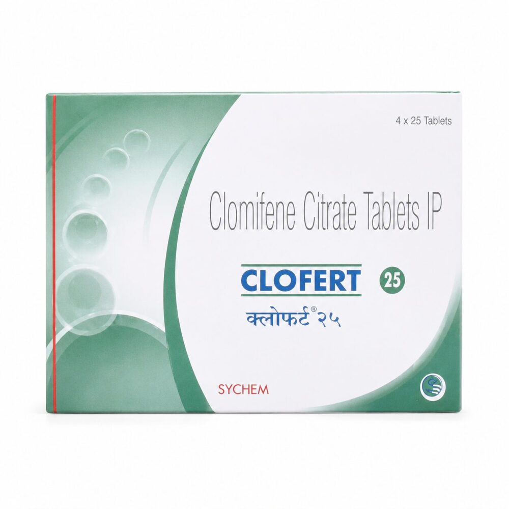 Clofert 25 mg (Clomiphene) 1 Clofert 25 mg (Clomiphene) front box