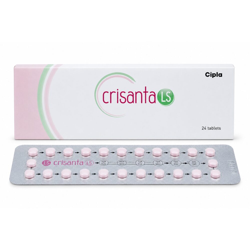 Crisanta LS (Ethinyl Estradiol/Drospirenone) 1 Crisanta LS (Ethinyl Estradiol/Drospirenone) fronyt box with strip
