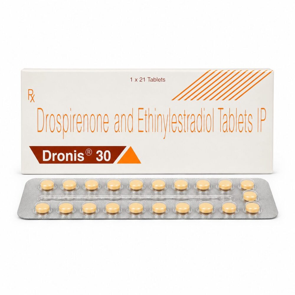 Dronis 30 (Ethinyl Estradiol/Drospirenone) 1 Dronis 30 (Ethinyl Estradiol/Drospirenone) front box with strip