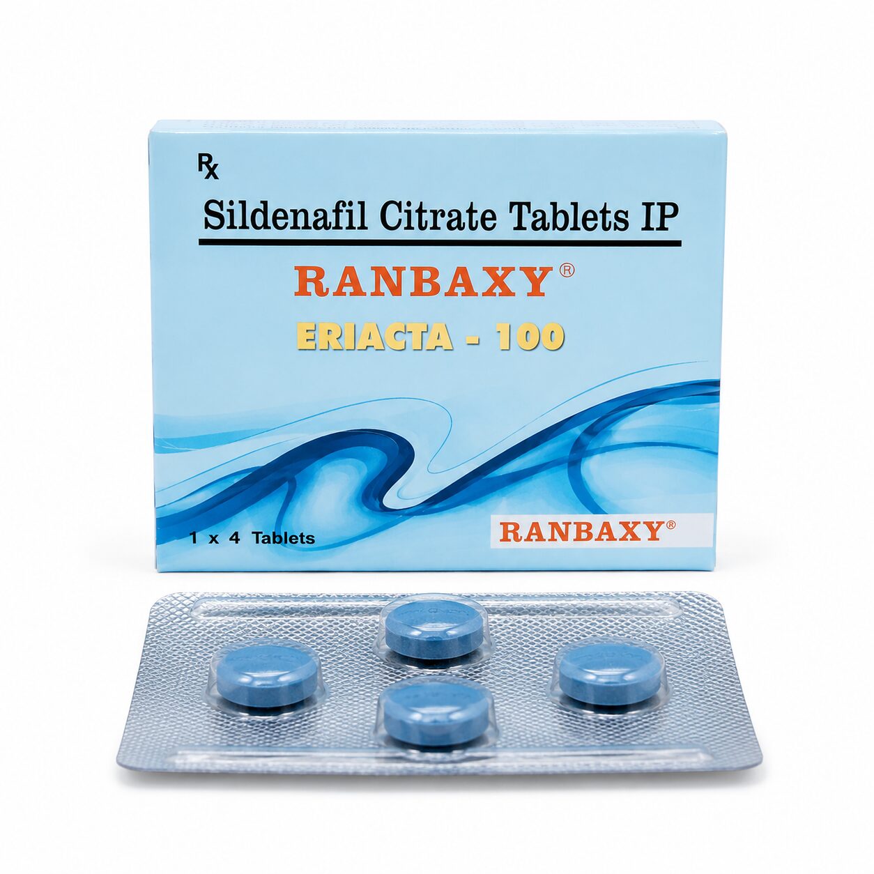 Eriacta 100 mg (Sildenafil Citrate) 1 Eriacta 100 mg (Sildenafil Citrate) front box with strip