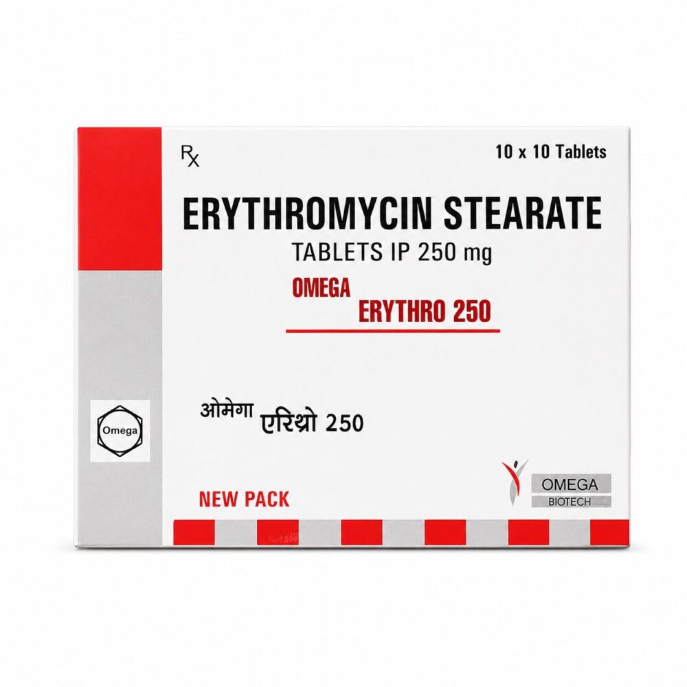 Erythro 250 mg (Erythromycin) 2 Erythro 250 mg (Erythromycin) front box