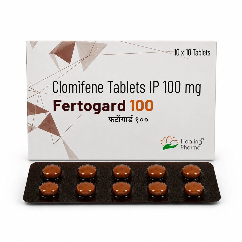 Fertogard 100 mg (Clomiphene) 1 Fertogard 100 mg (Clomiphene) front box with strip