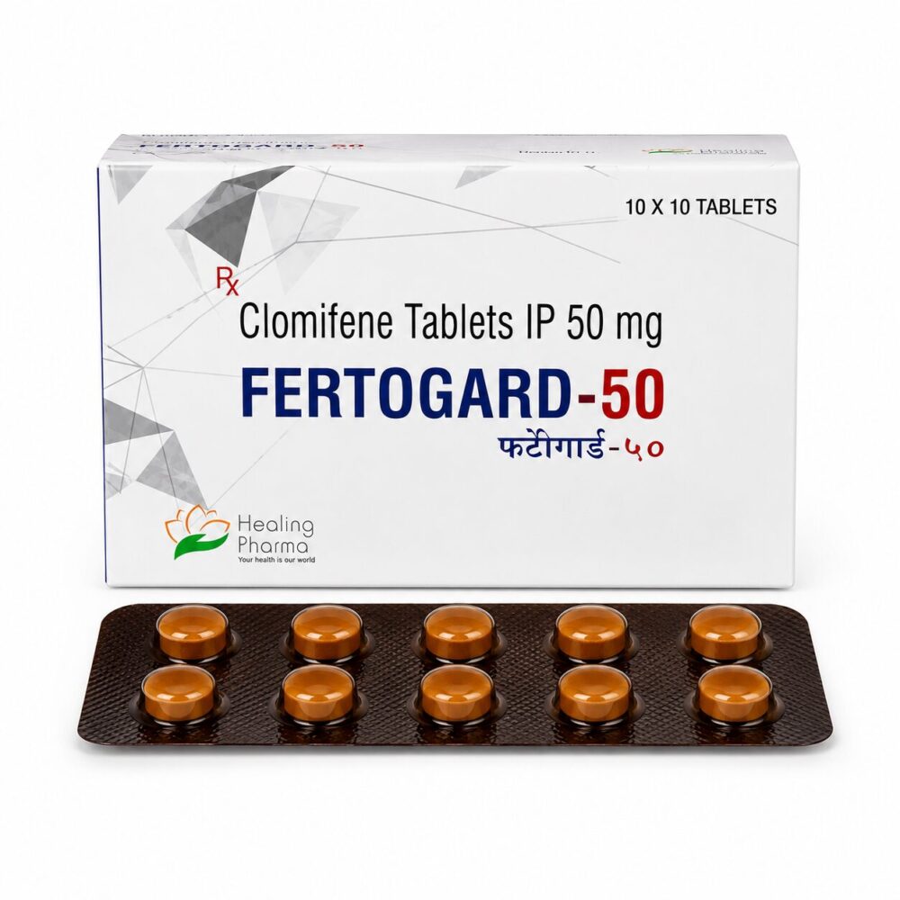 Fertogard 50 mg (Clomiphene) 1 Fertogard 50 mg (Clomiphene) front box with strip