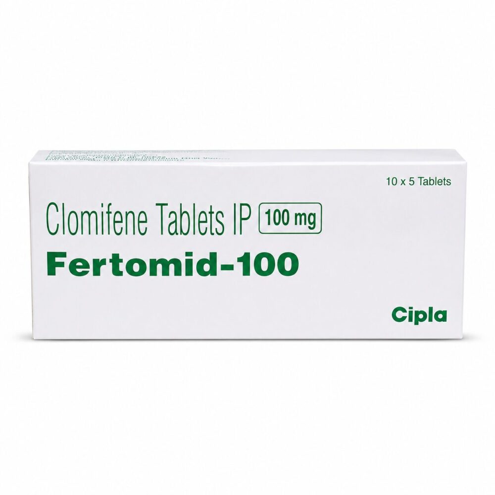 Fertomid 100 mg (Clomiphene) 2 Fertomid 100 mg (Clomiphene) front box