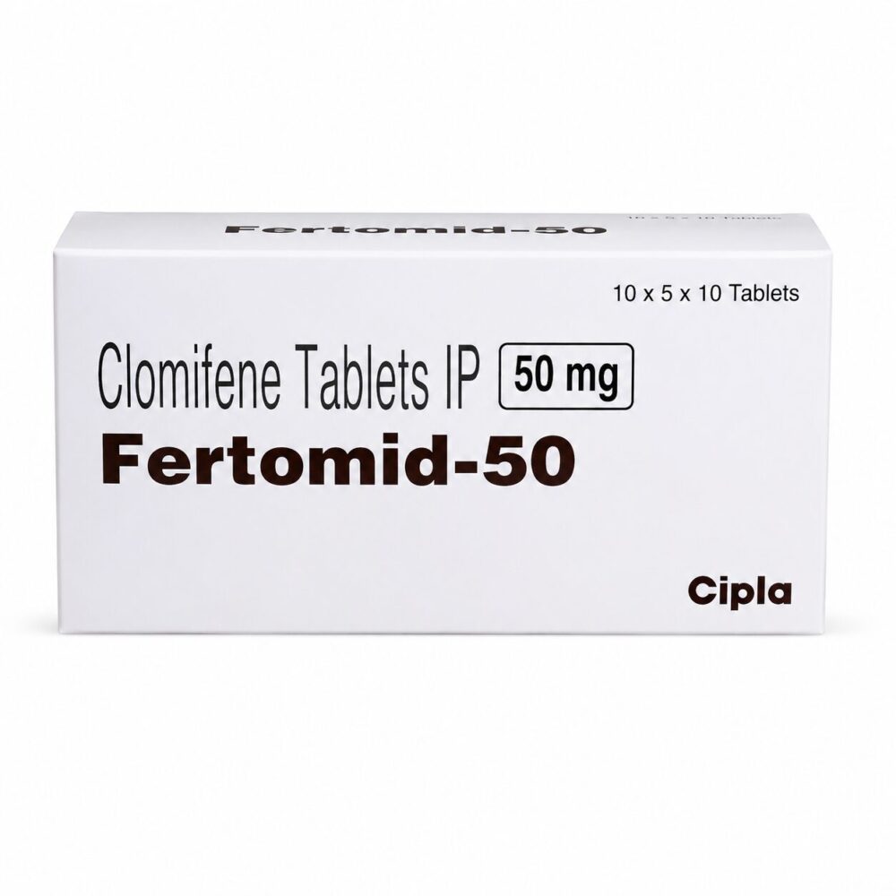 Fertomid 50 mg (Clomiphene) 2 Fertomid 50 mg (Clomiphene) front box