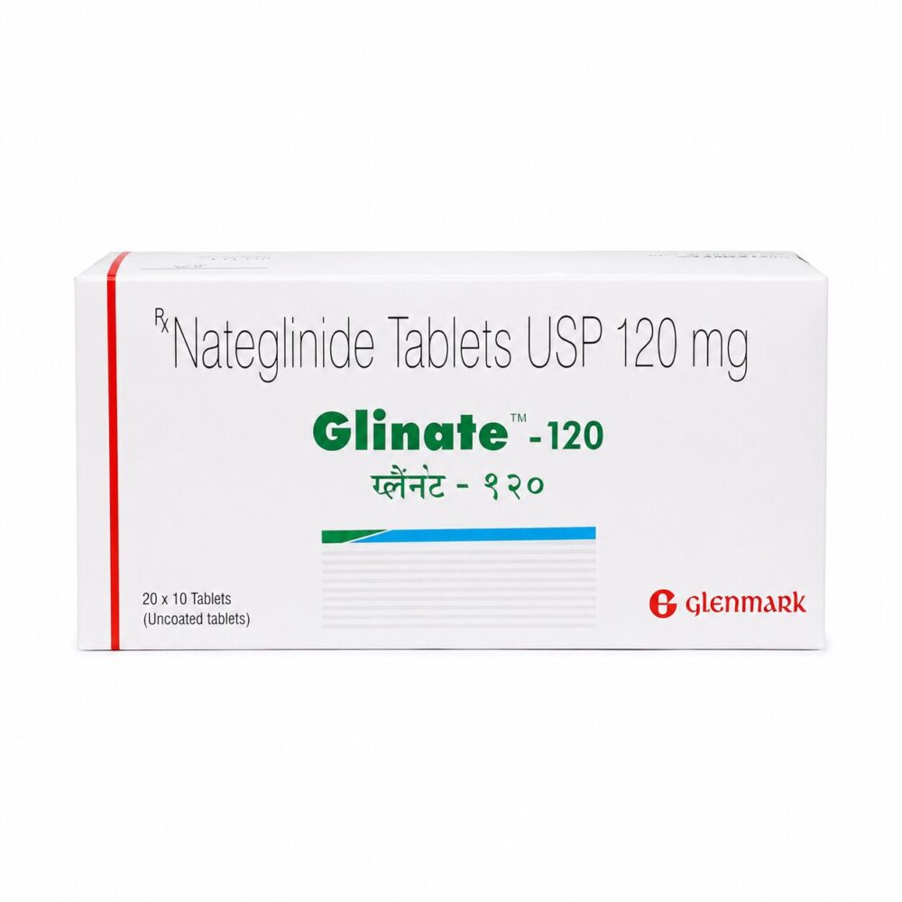 Glinate 120 mg (Nateglinide) 2 Glinate 120 mg (Nateglinide) front box