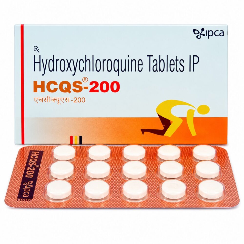 HCQS 200 mg (Hydroxychloroquine) 1 HCQS 200 mg (Hydroxychloroquine) front box with strip