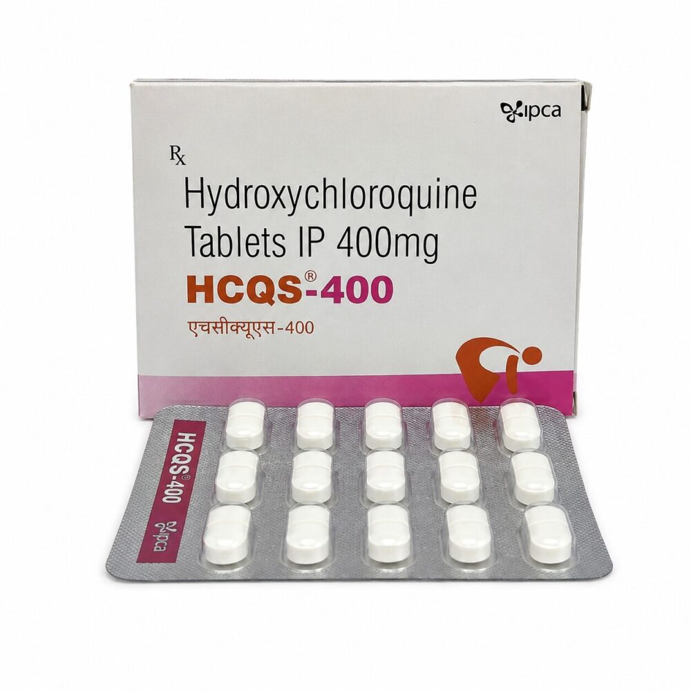 HCQS 400 mg (Hydroxychloroquine) 1 HCQS 400 mg (Hydroxychloroquine) front box with strip