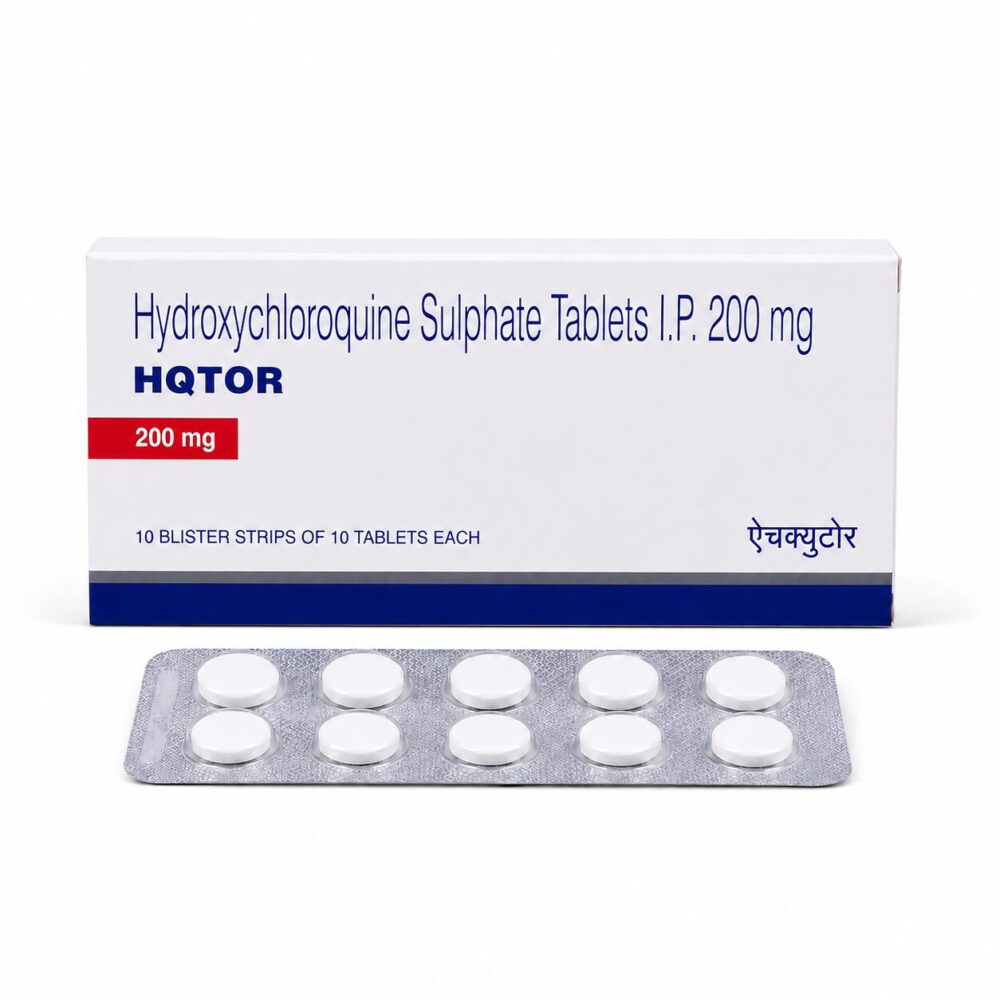 Hqtor 200 mg (Hydroxychloroquine) 1 HQTOR 200 mg (Hydroxychloroquine) frot box with strip