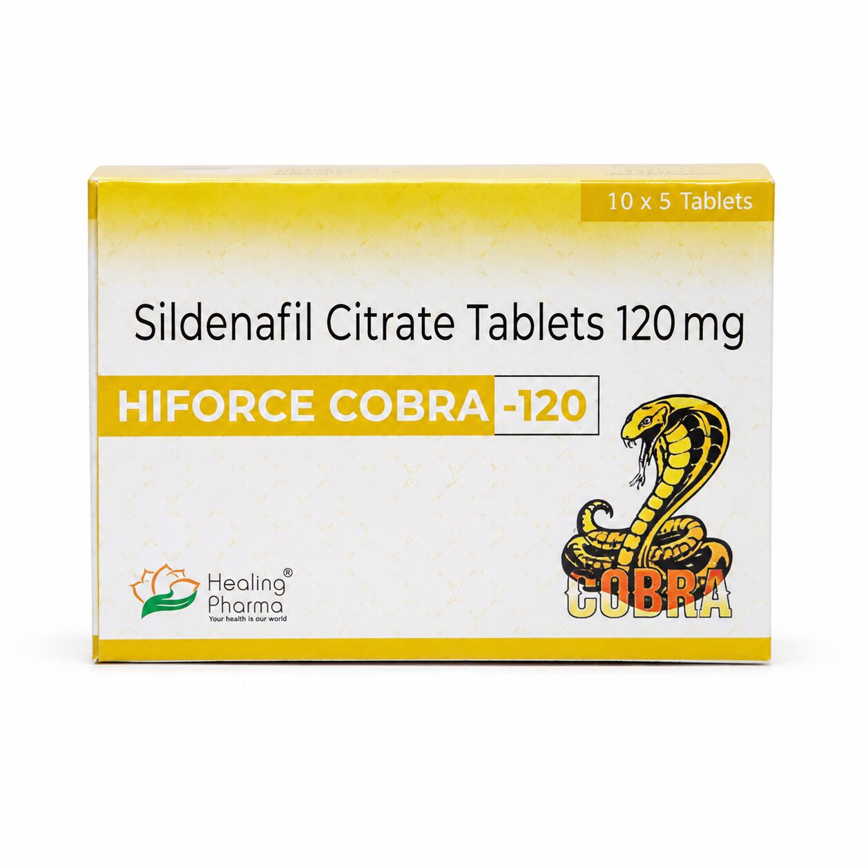 Hiforce Cobra 120 mg (Sildenafil Citrate) 2 Hiforce Cobra 120 mg front box