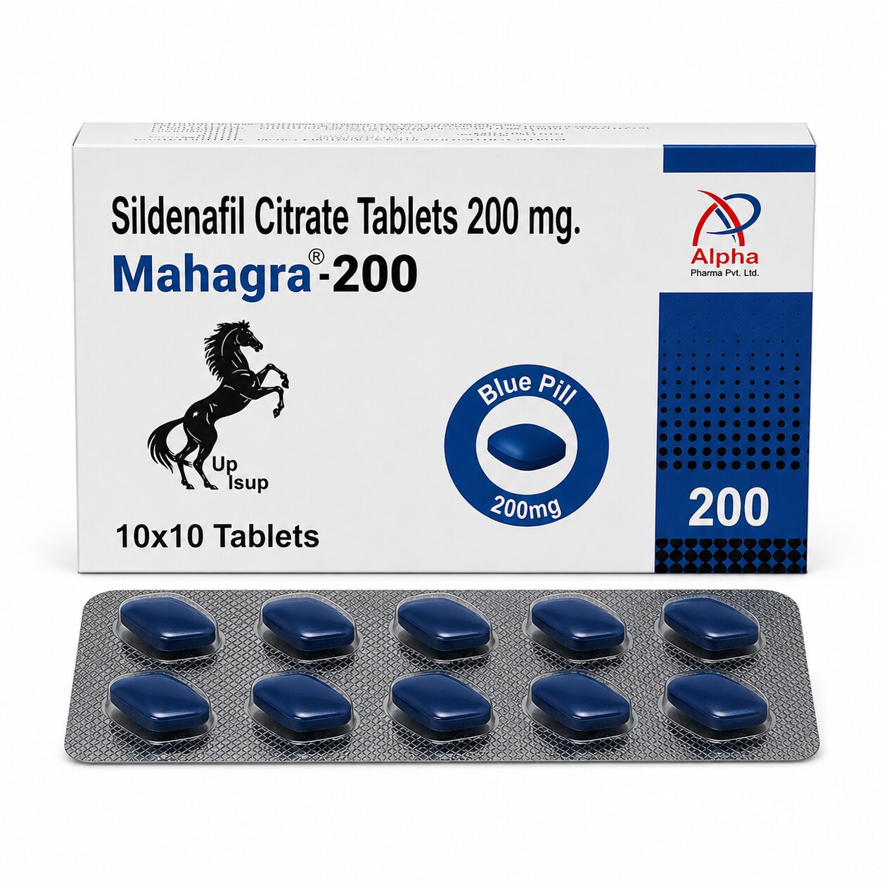 Mahagra 200 mg (Sildenafil Citrate) 1 Mahagra 200 mg (Sildenafil Citrate) box with strip