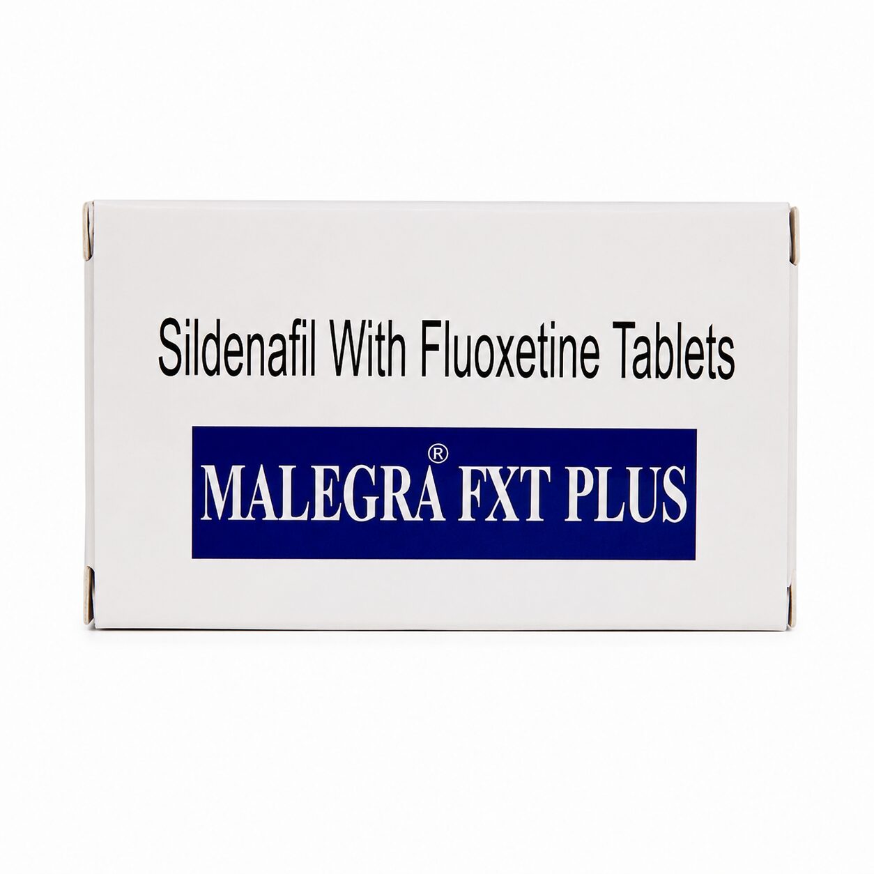 Malegra FXT Plus (Sildenafil Citrate/Fluoxetine) 1 Malegra FXT Plus (Sildenafil Citrate 100 mg/Fluoxetine 60 mg) front box