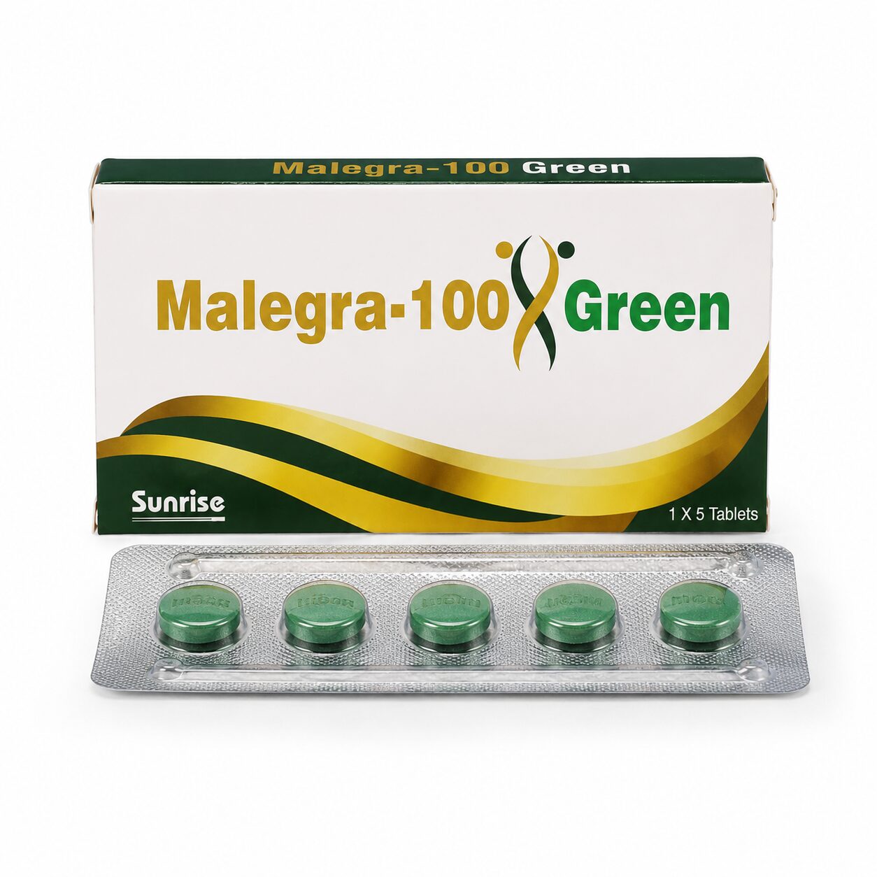 Malegra Green 100 mg (Sildenafil Citrate) 1 Malegra Green 100 mg front box with strip