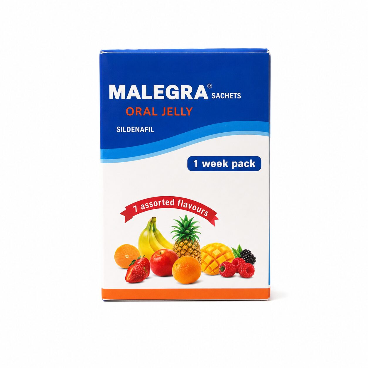 Malegra Oral jelly 100 mg (Sildenafil Citrate) 2 Malegra Oral jelly 100 mg front box