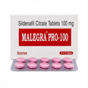 Malegra Professional 100 mg front box with strip