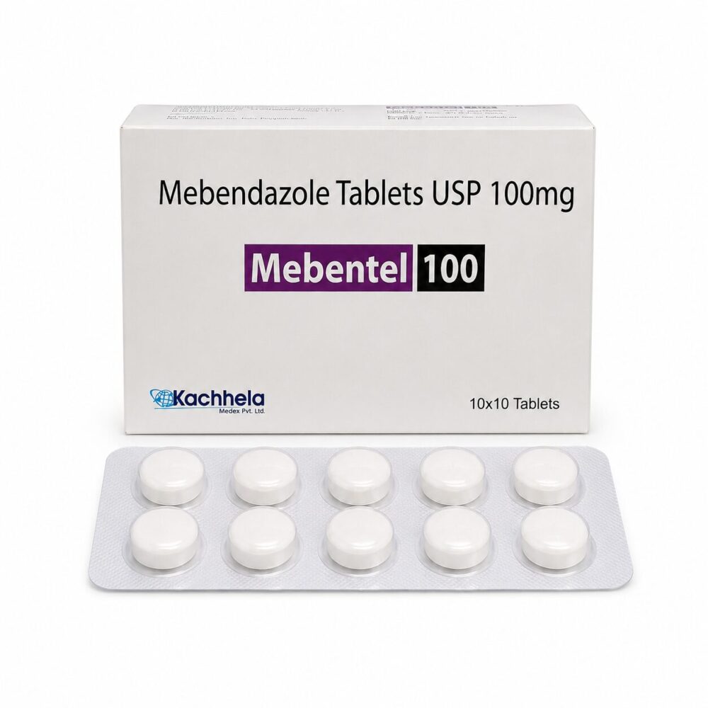 Mebentel 100 mg (Mebendazole) 1 Mebentel 100 mg - Authentic Mebendazole Tablets for Intestinal Worm Treatment.