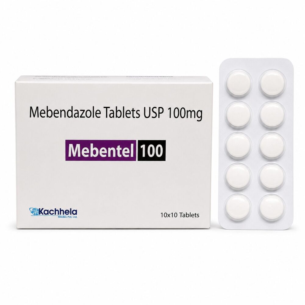 Mebentel 100 mg (Mebendazole) 3 Mebentel 100mg - Authentic Mebendazole Tablets for Intestinal Worm Treatment.