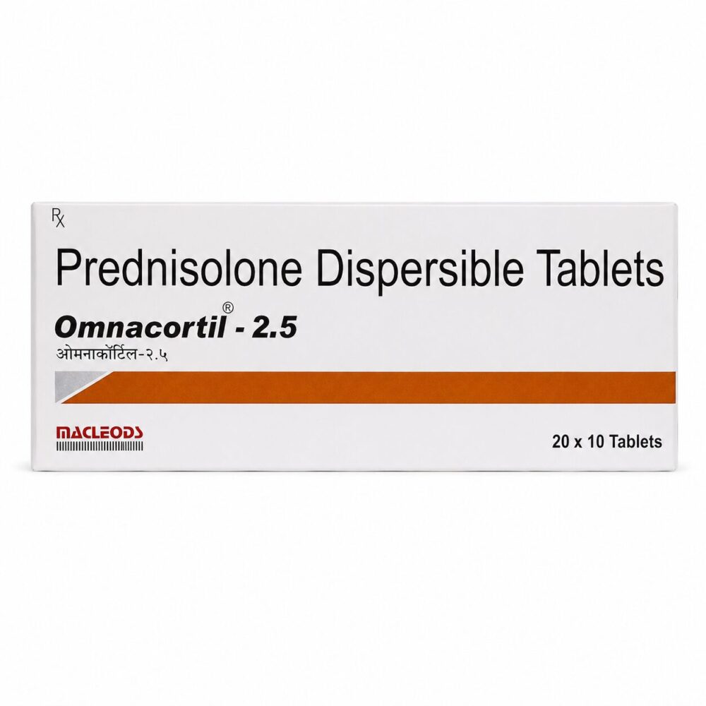 Omnacortil 2.5 mg (Prednisolone) 1 Omnacortil 2.5 mg (Prednisolone) front box