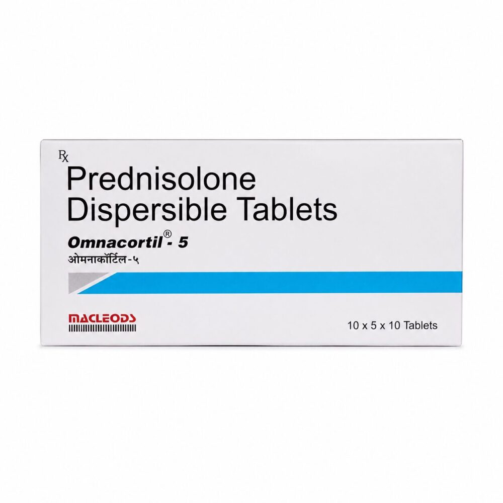 Omnacortil 5 mg (Prednisolone) 1 Omnacortil 5 mg (Prednisolone) front box