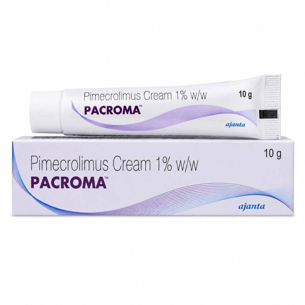 Pacroma Cream 1% (Pimecrolimus) 1 Pacroma Cream 1% (Pimecrolimus) front box with tube