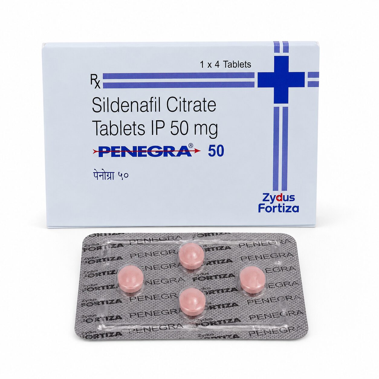 Penegra 50 mg (Sildenafil Citrate) 1 Penegra 50 mg (Sildenafil Citrate) front box with strip