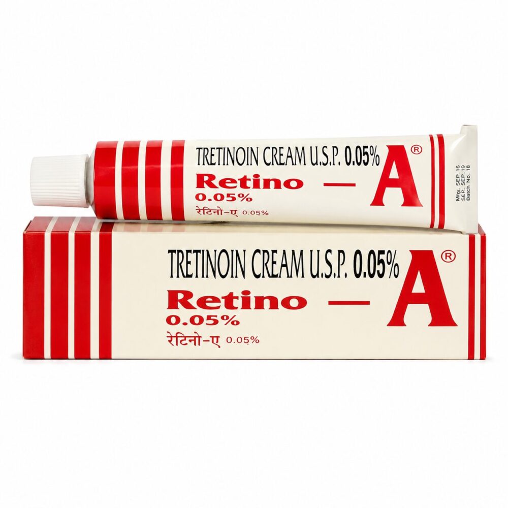 Retino A 0.05% Cream (Tretinoin Cream) 1 Retino A 0.05% Cream (Tretinoin Cream) front box with tube
