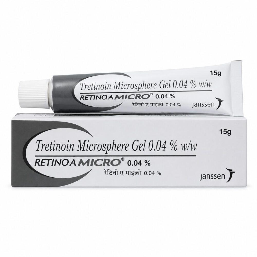 Retino A Micro 0.04% Gel (Tretinoin Microsphere Gel) 1 Retino A Micro 0.04% Gel (Tretinoin Microsphere Gel) front box with tube