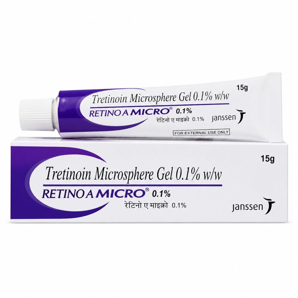 Retino A Micro 0.1% Gel (Tretinoin Microsphere Gel) 1 Retino A Micro 0.1% Gel (Tretinoin Microsphere Gel) front box with tube